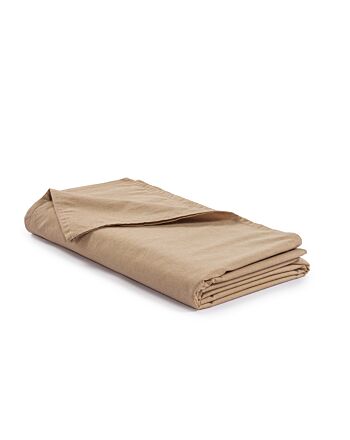 HERITAGE NATURAL COTTON PERCALE FLAT SHEET