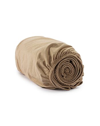 HERITAGE NATURAL COTTON PERCALE FITTED SHEET